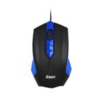 Foxin Smart-Blue Wired USB Mouse: High Resolution 1200 DPI Optical Sensor | Durable Button Design with Scroll Wheel | Quick Response Ergonomic Mouse for PC/Laptop/CCTV DVR
